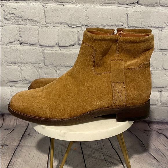 Franco Sarto Malina Tan Suede Leather Booties Sz 6 - Picture 3 of 9